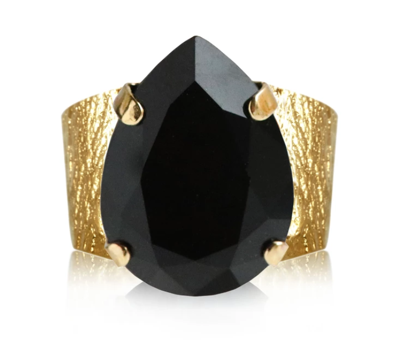 Caroline Svedbom Classic Drop Ring in Jet