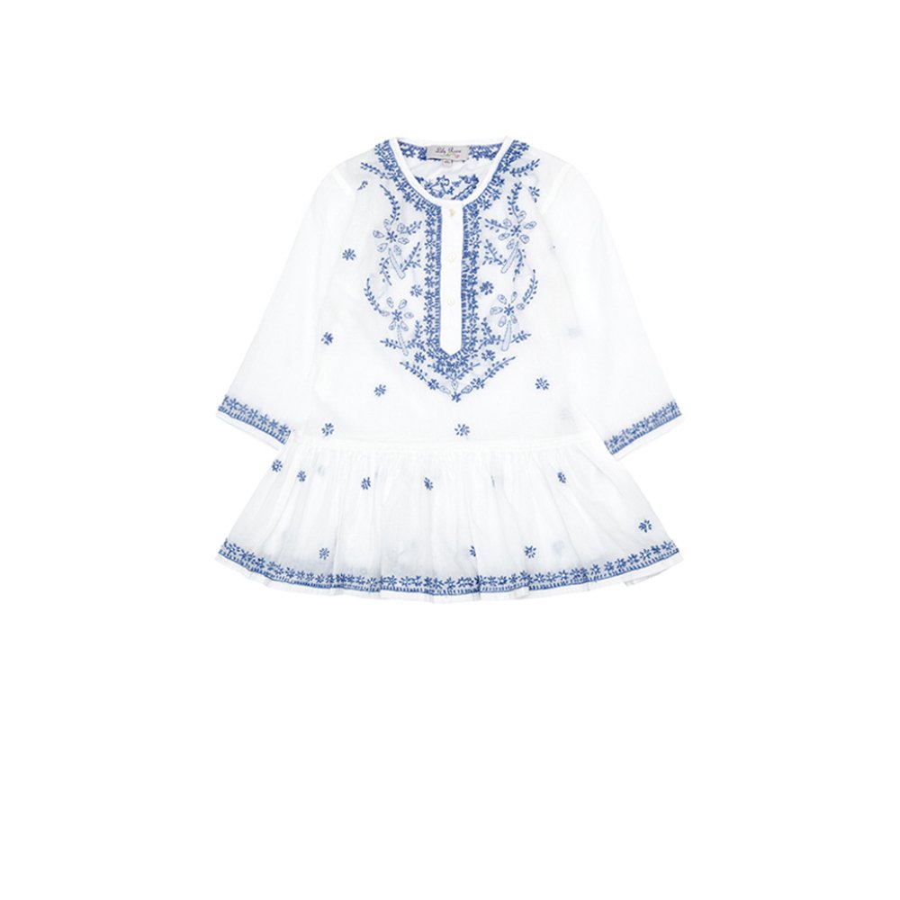Lily Rose Embroidered Kaftan in Blue