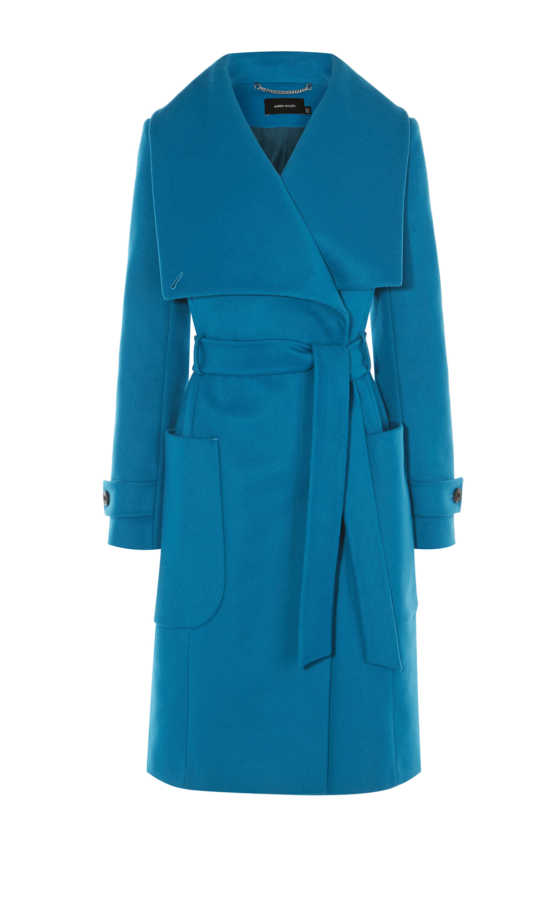 Karen Millen Belted Wool Coat in Blue — UFO No More