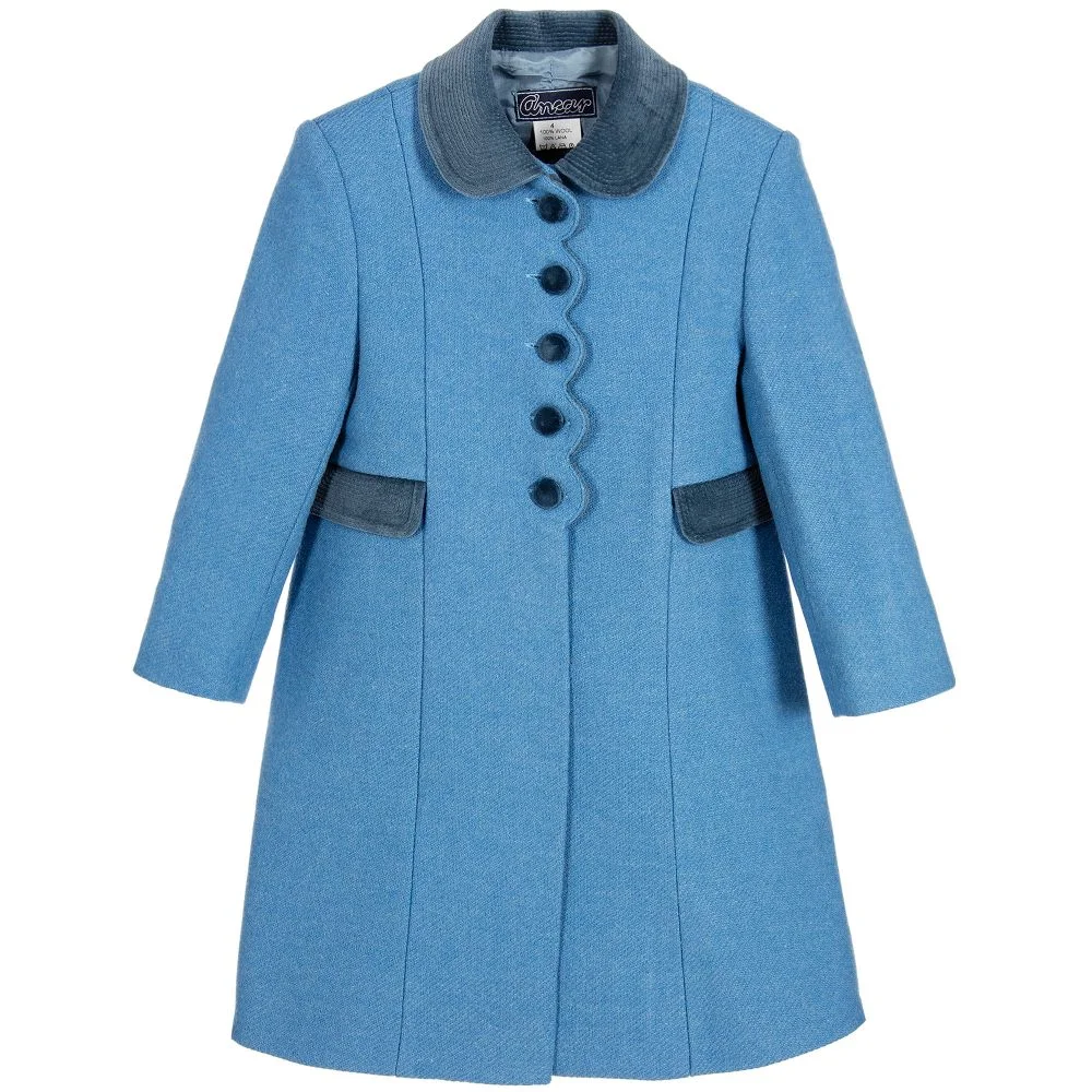 Ancar Wool Coat in Blue