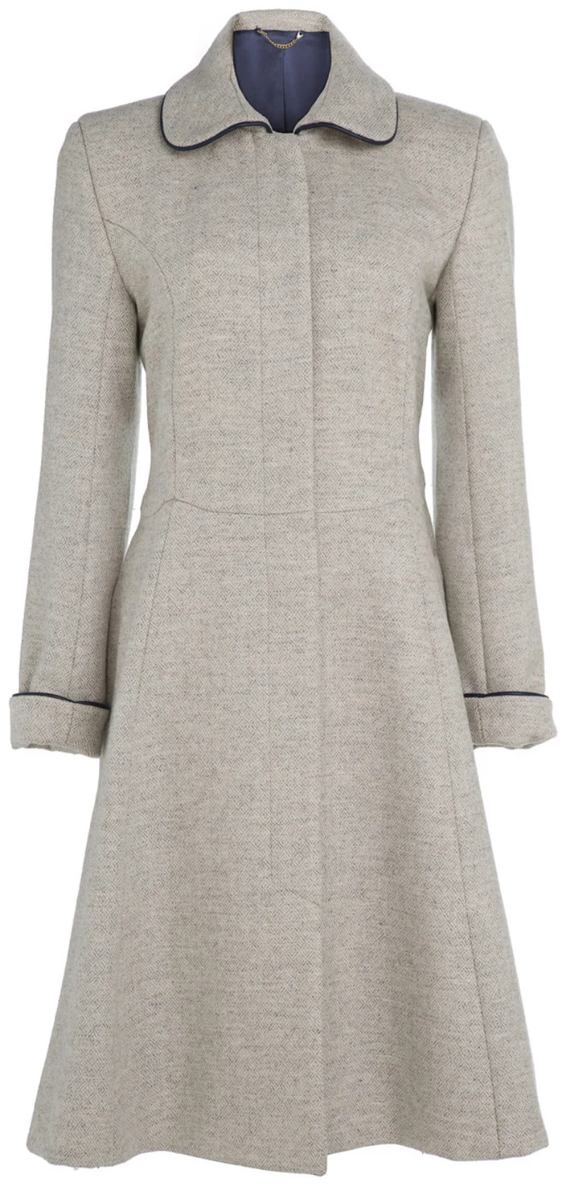 Pip Howeson Scallop Coat in Grey Tweed