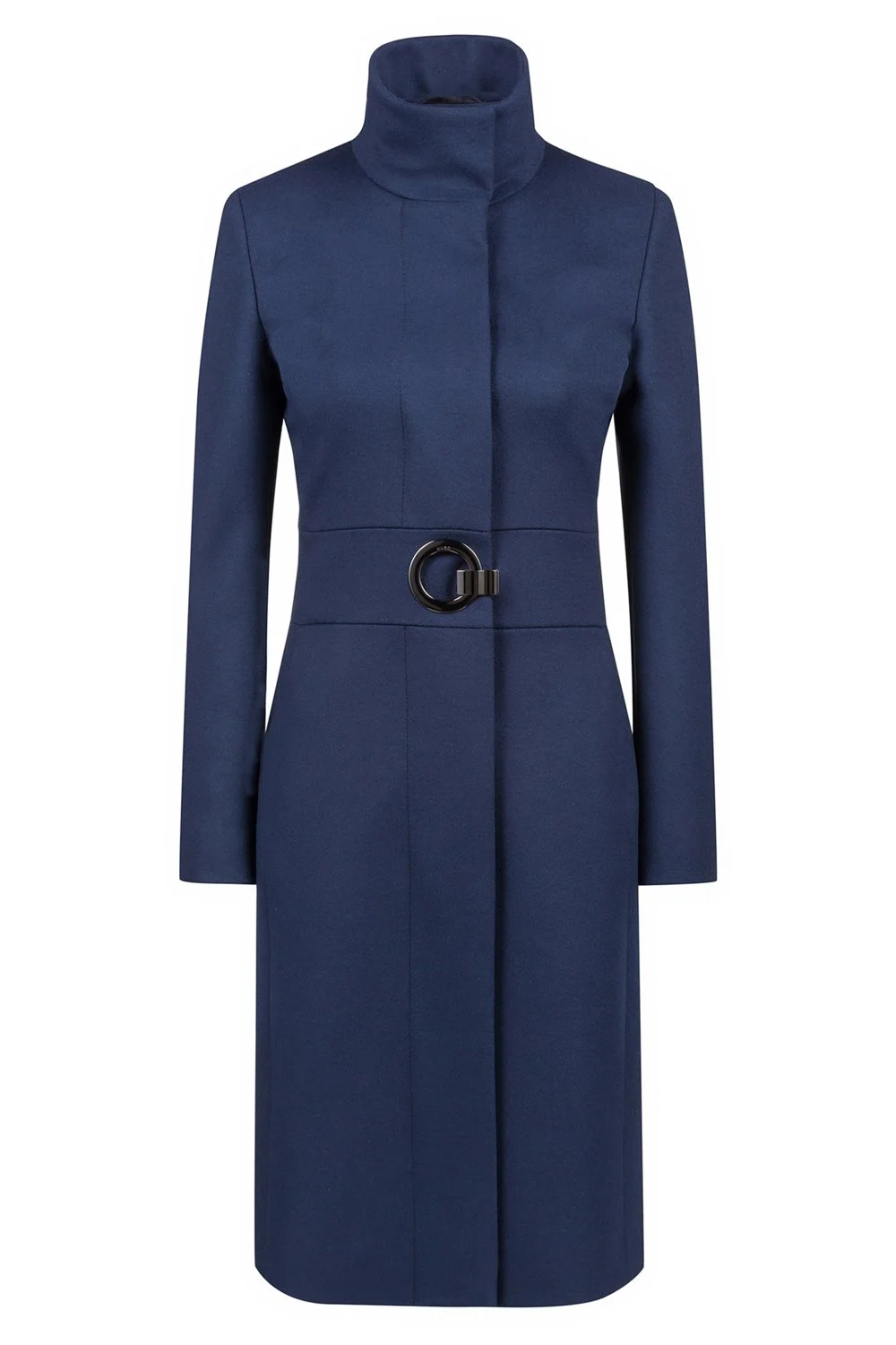 Hugo Boss Regular-Fit Virgin Wool Blend Coat in Navy