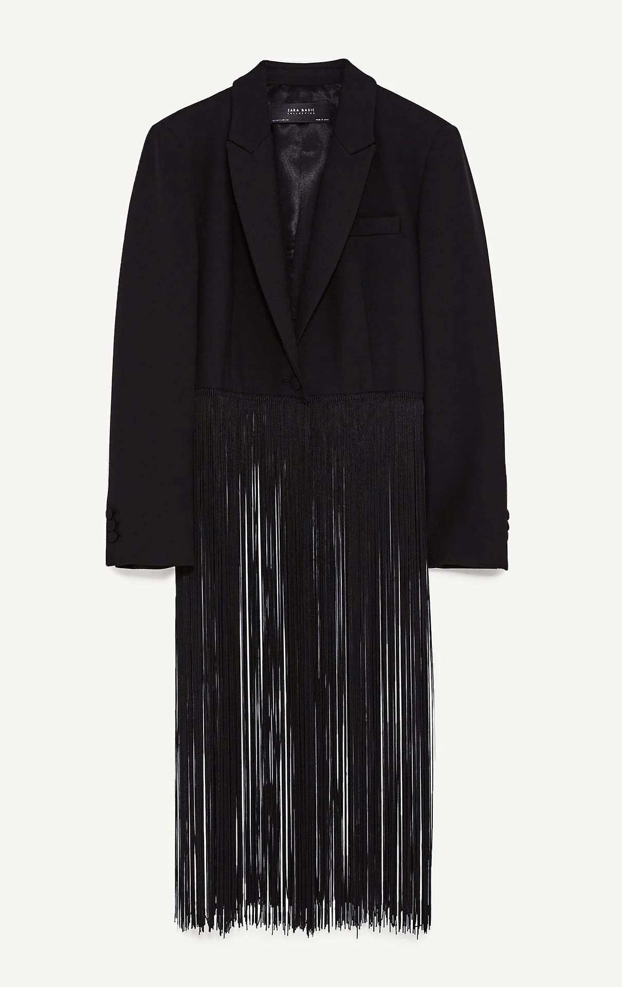 Zara Fringed Blazer in Black