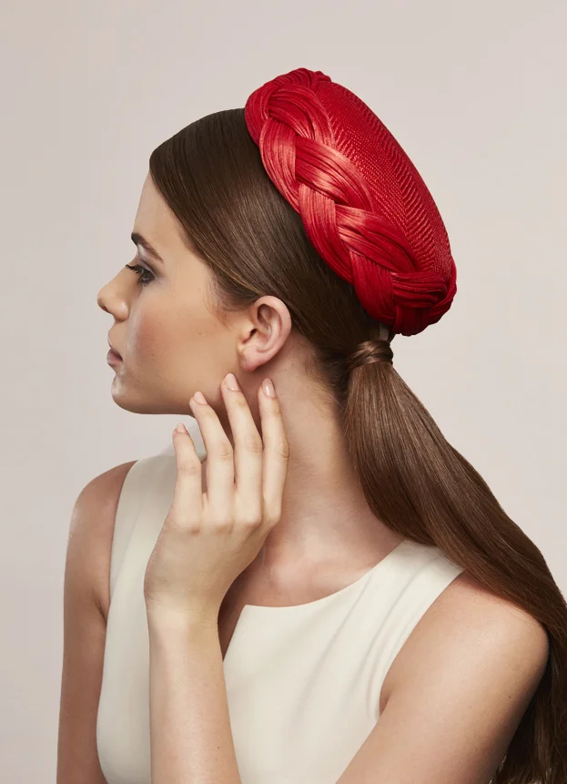 Juliette Botterill Pleated Pillbox in Navy