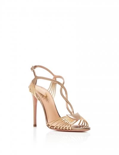 Aquazzura Josephine Sandals In Gold Ufo No More