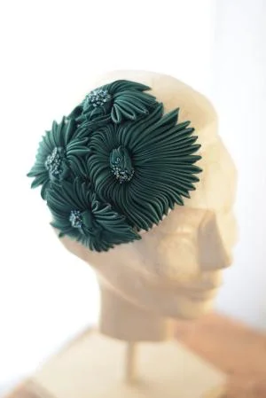 Örjan Jakobsson Green Floral Headpiece