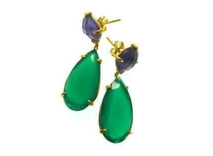 Misst Jewellery Roxy Earrings in Agate and Amethyst