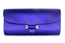 Yves Saint Laurent Muse Clutch in Purple Satin