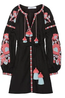 MARCH11 Embroidered Linen Mini Dress