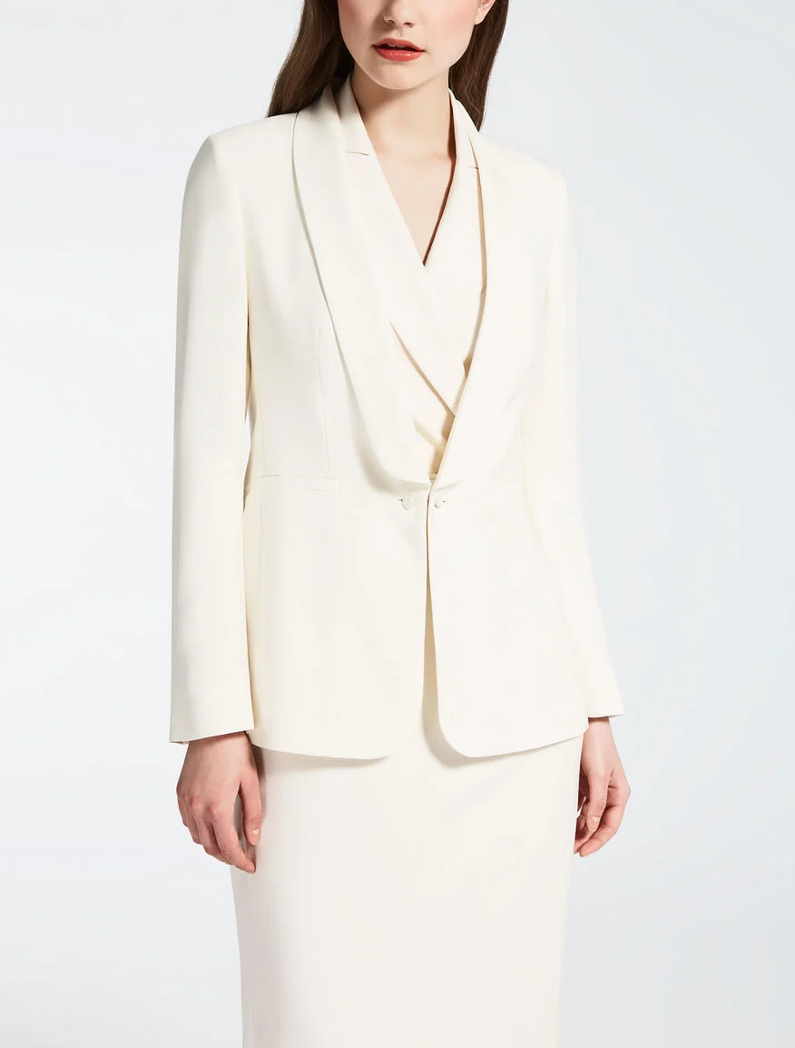 Max Mara Silk Panama Jacket in White