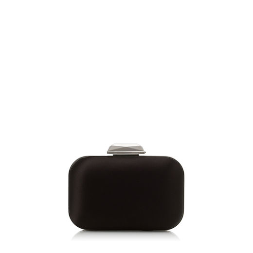 Jimmy Choo Cloud Box Clutch in Black Satin 