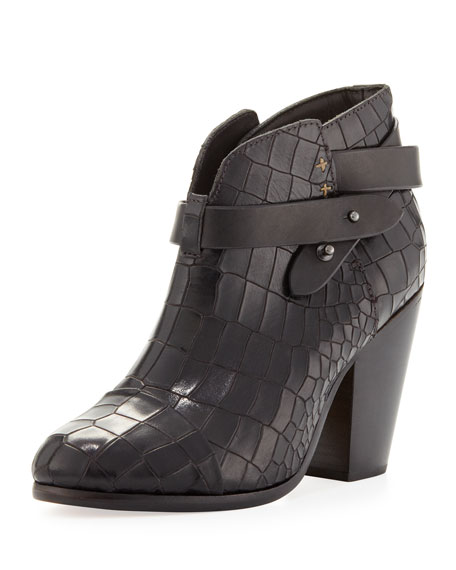 Rag & Bone Harrow Booties in Black Croc.jpg