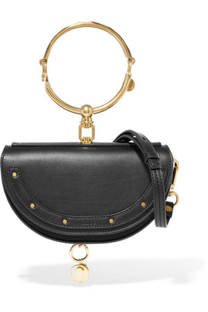 Chloe Leather Medium Nile Bracelet Bag Black