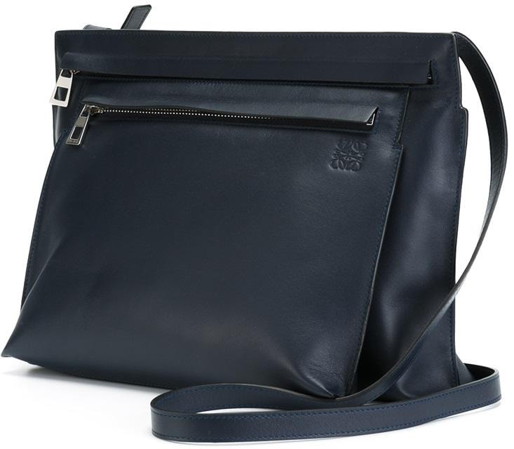 Loewe Large Double Pouch in Navy Leather — UFO No More