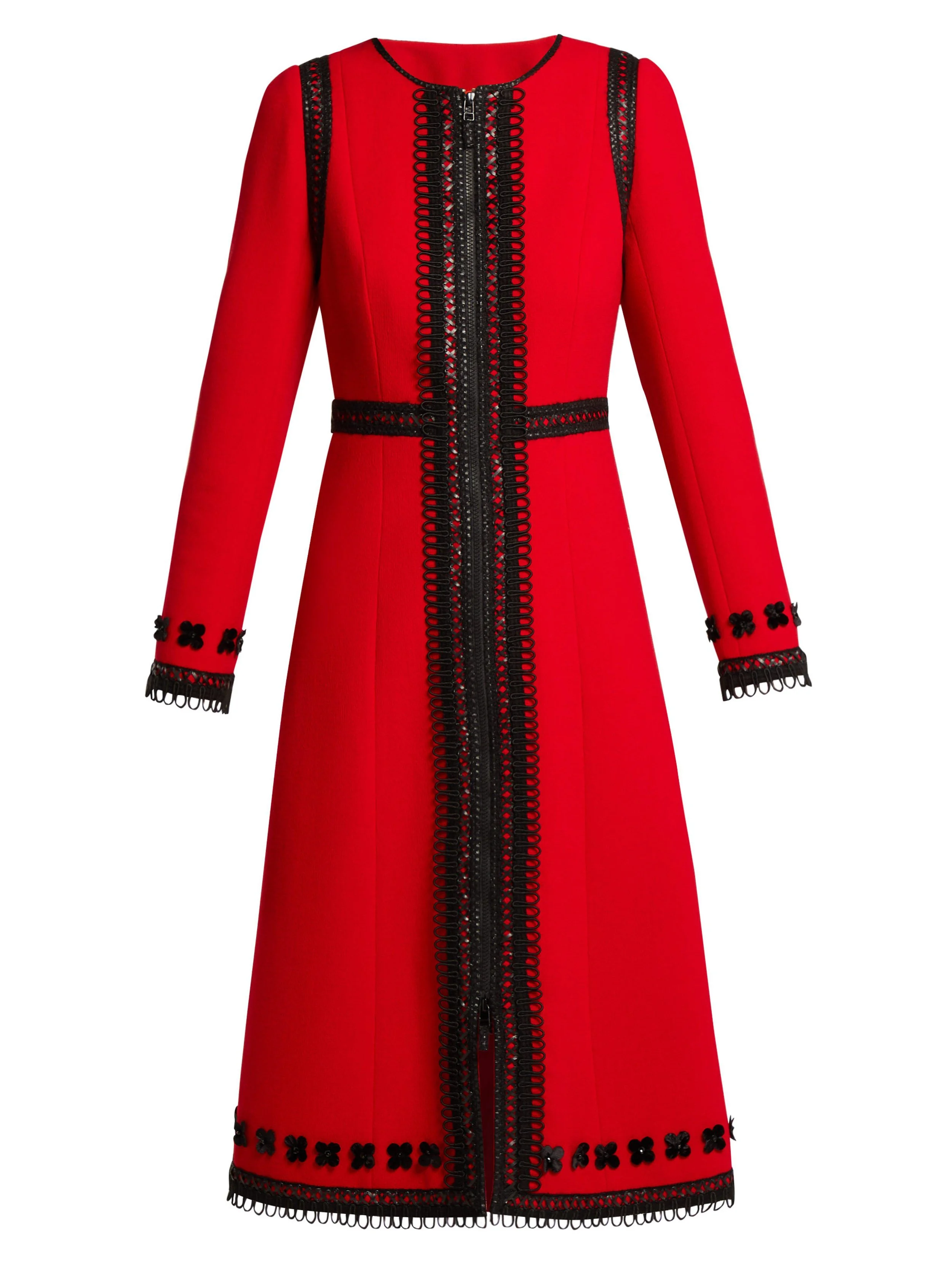Andrew Gn Lace-Trimmed Wool-Crepe Coat