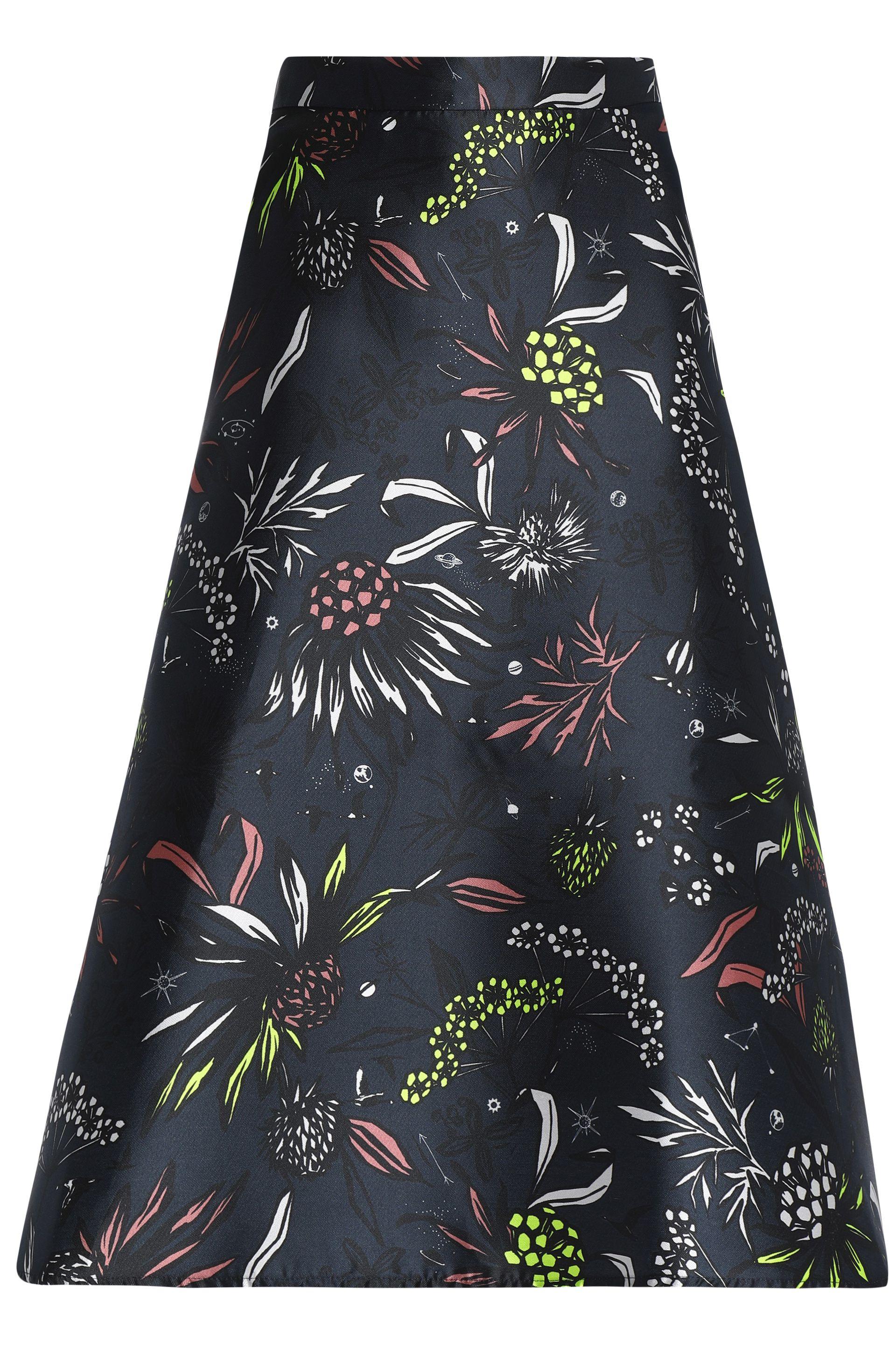 Markus Lupfer Printed twill midi skirt-Navy.jpg