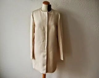 Prada Collarless Coat in White