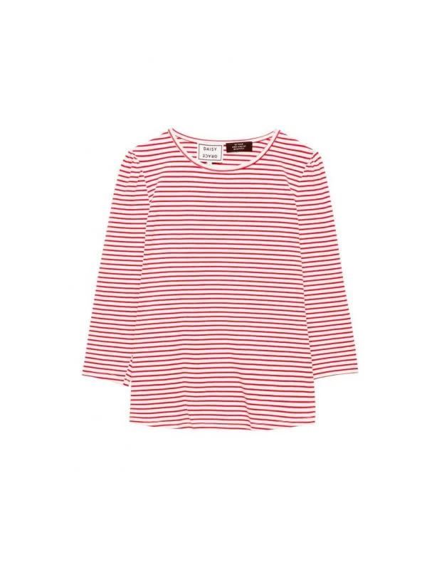 Daisy Grace Everyday Comfy Top in Red and White