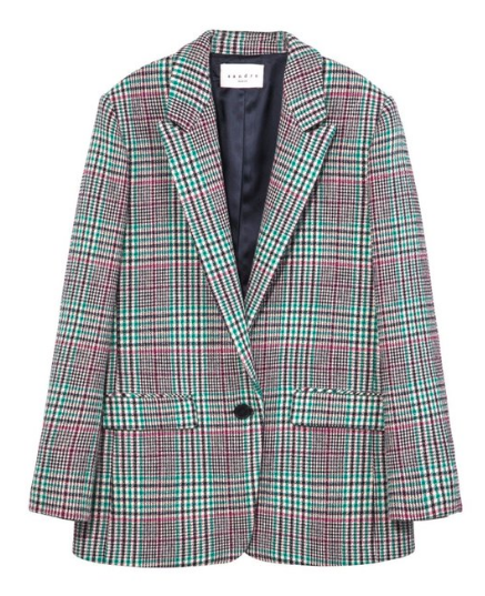 Sandro Tribu Houndstooth Plaid Blazer