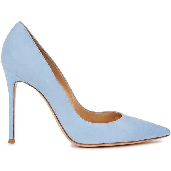 gianvito rossi blue suede pumps