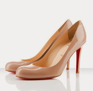 Bolt position suffix Christian Louboutin Simple 100 Pumps in Nude Patent Leather — UFO No More