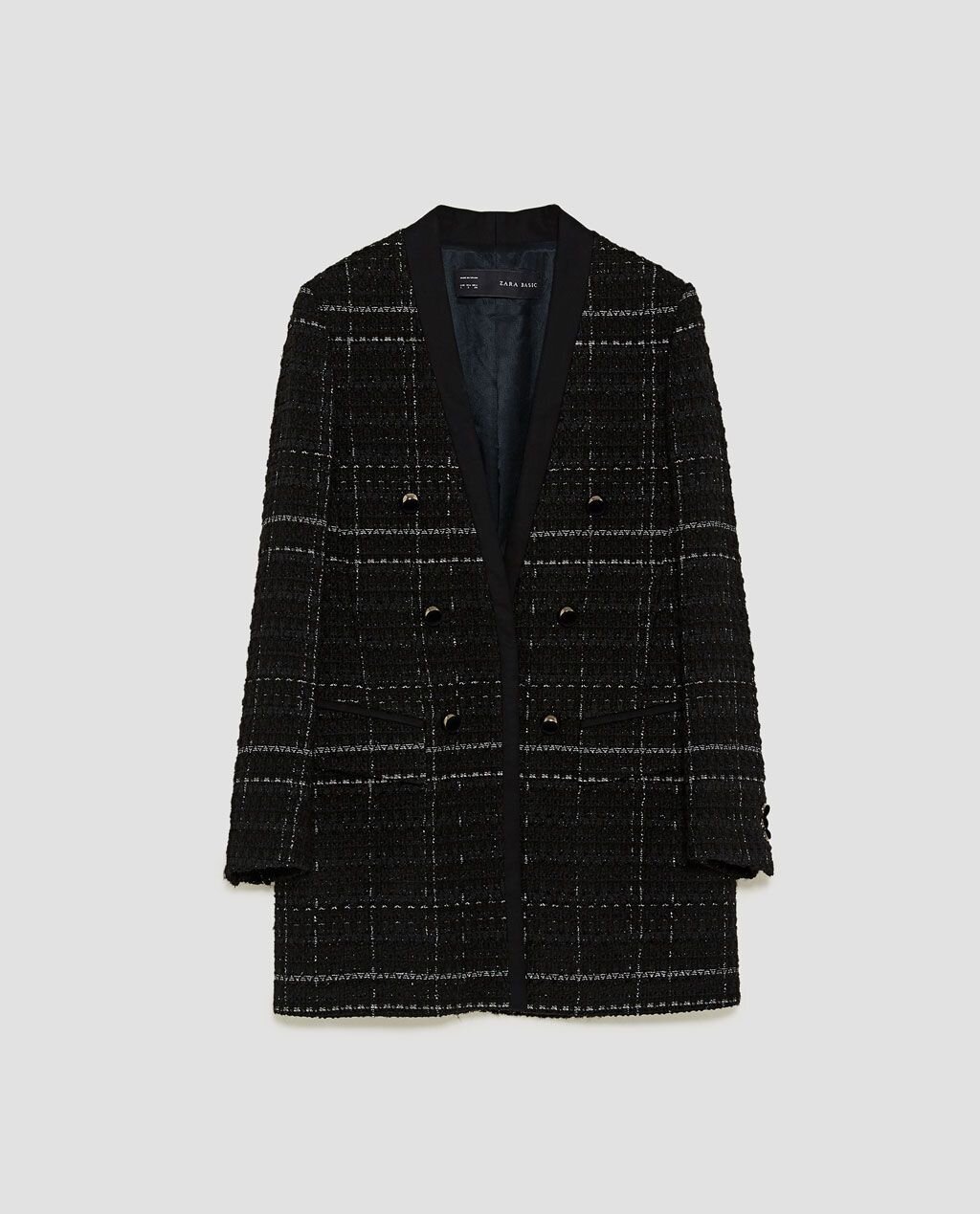 Zara Checked Frock Coat with Textured Weave.jpg