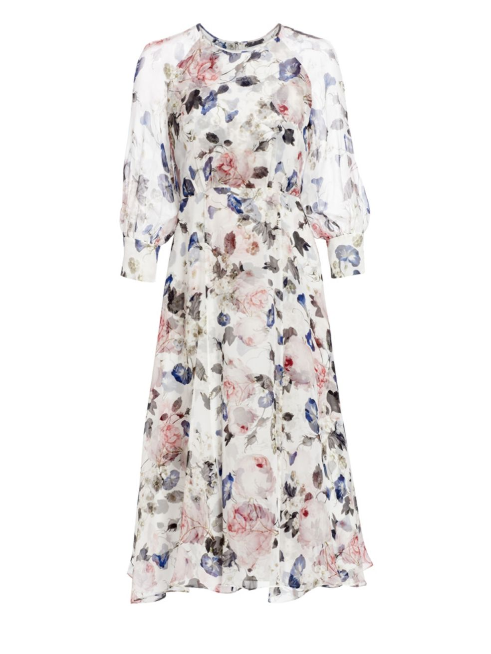 Erdem Yursa Floral Silk Midi Dress