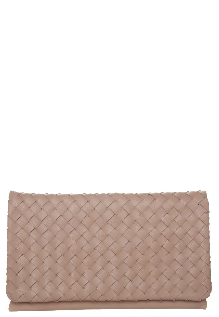 Abro Woven Clutch in Pink