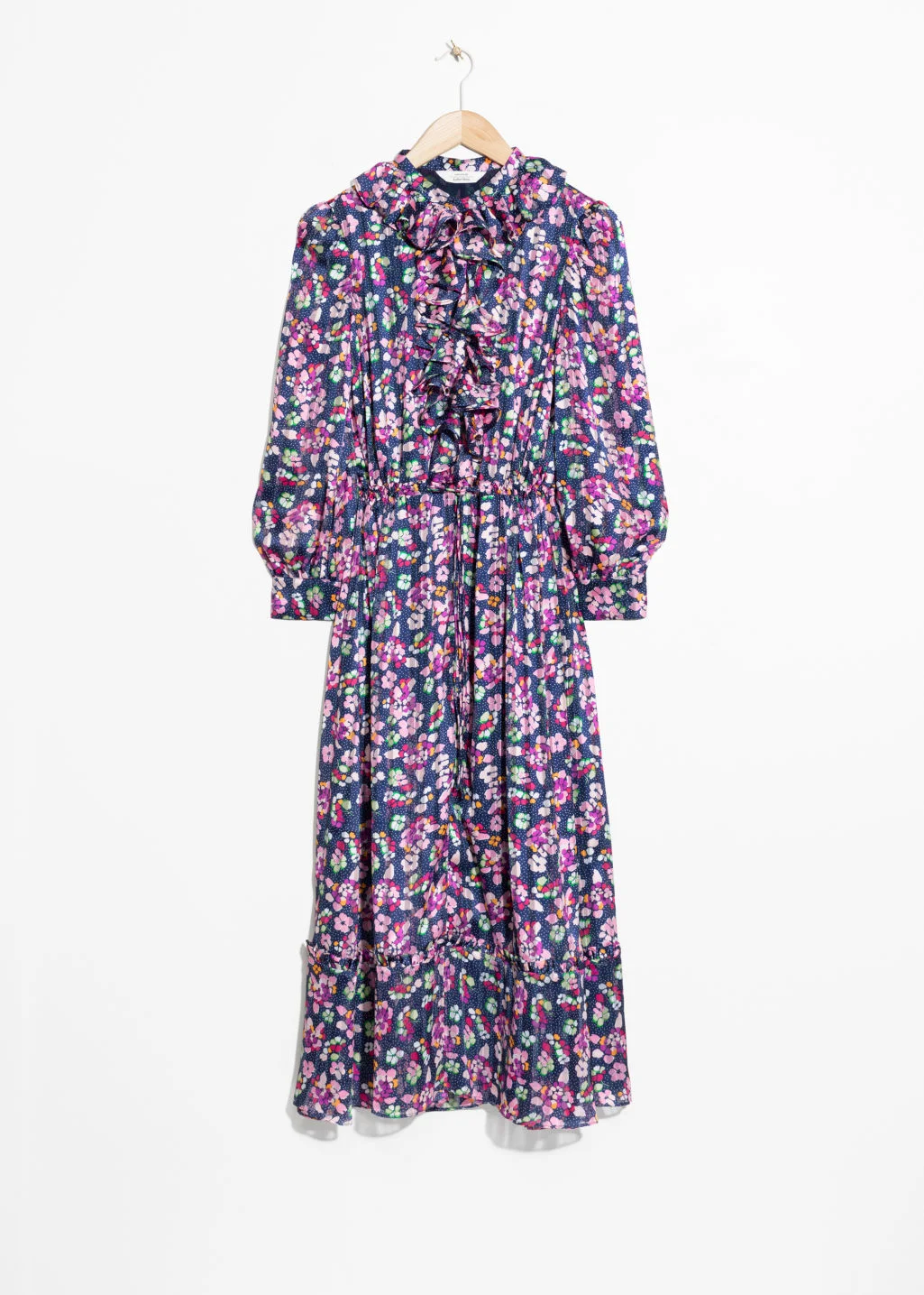 & Other Stories Floral Print Midi Dress