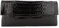 Nancy Gonzalez Small Flap Clutch in Black