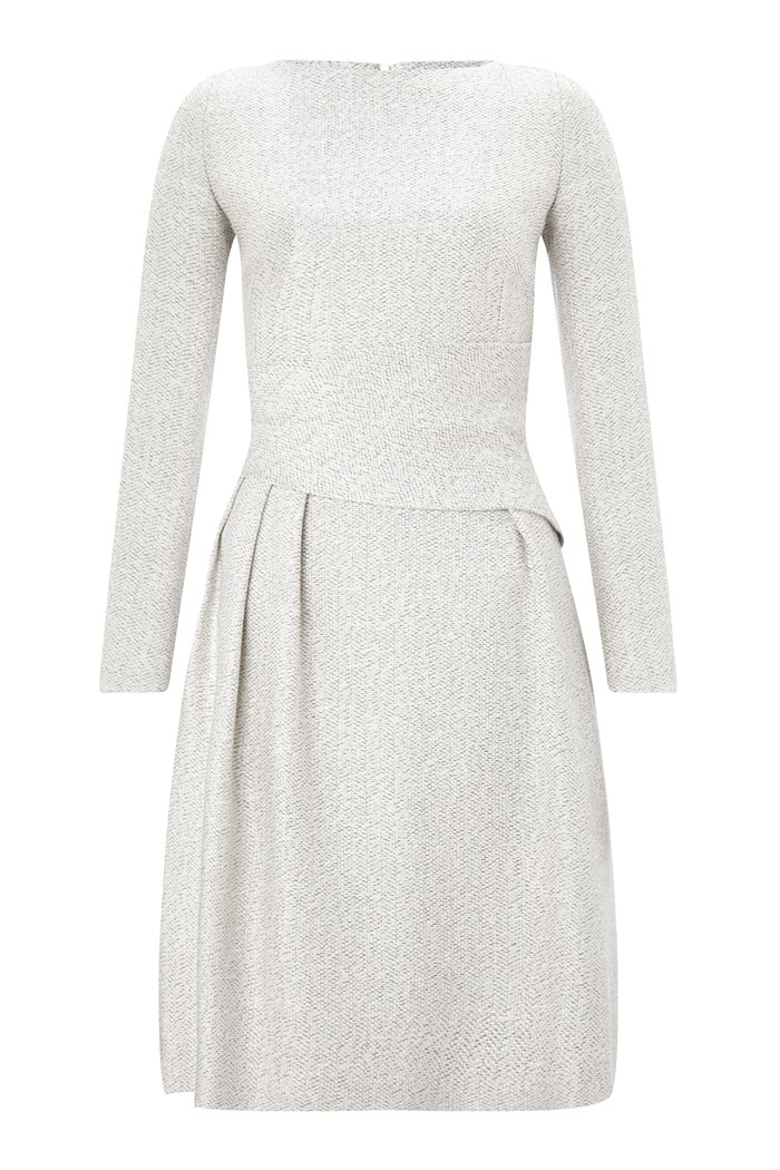 White Tweed Josephine Dress | Pomander Place White / S