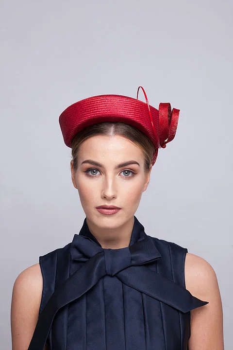 Sally-Ann Provan Lola Pillbox Hat in Brick Red