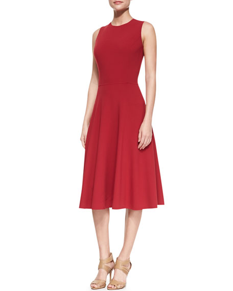 Michael Kors Sleeveless Full-Skirt Dress Red — UFO No More