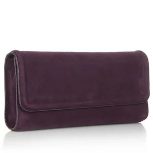 Hugo Boss Flap Clutch in Purple Suede
