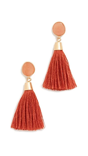 Madewell Stone &amp; Tassel Earrings in Red