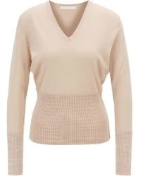 Hugo Boss V-Neck Sweater in Beige 