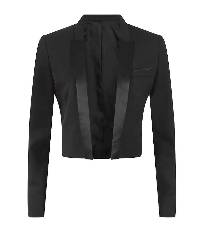 The Kooples Cropped Dinner Jacket in Black