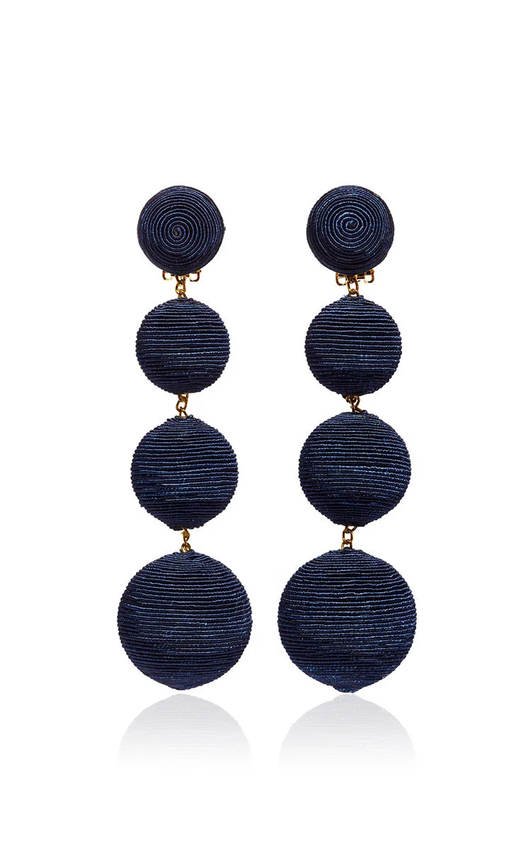 Rebecca de Ravenel 4-Drop Bonbon Earrings in Navy