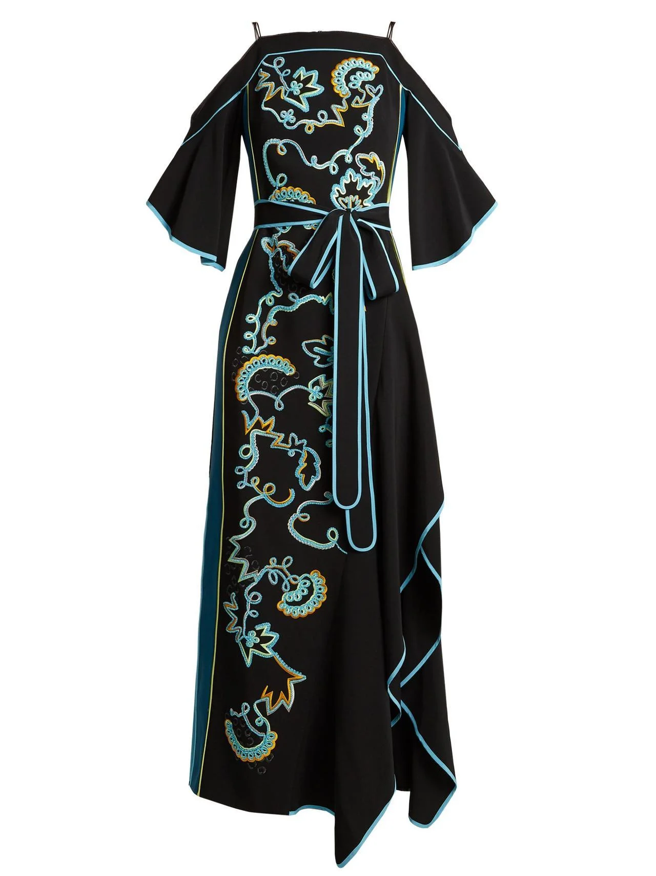 Peter Pilotto Cold-Shoulder Embroidered Cady Gown  UFO No More