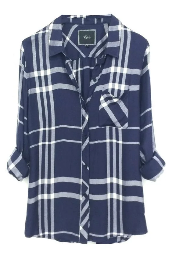 Rails Hunter Plaid Shirt in Cadet/White