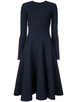 Oscar de la Renta Split Sleeves Dress in Navy