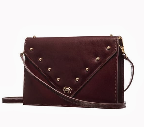 Sofia Premium Leather Crossbody Bag in Oxblood Patent