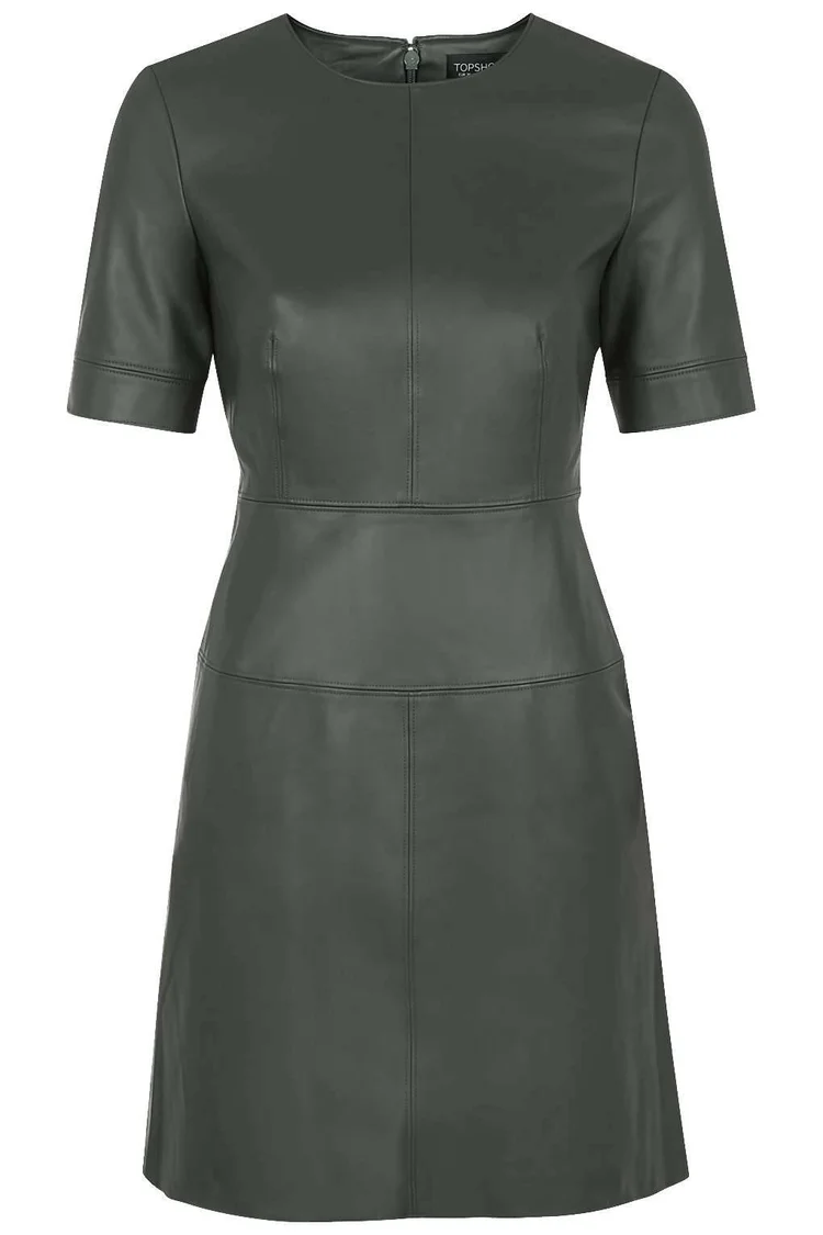 chinese dress ladies Dare To be Black Vegan Leather Babydoll Dress