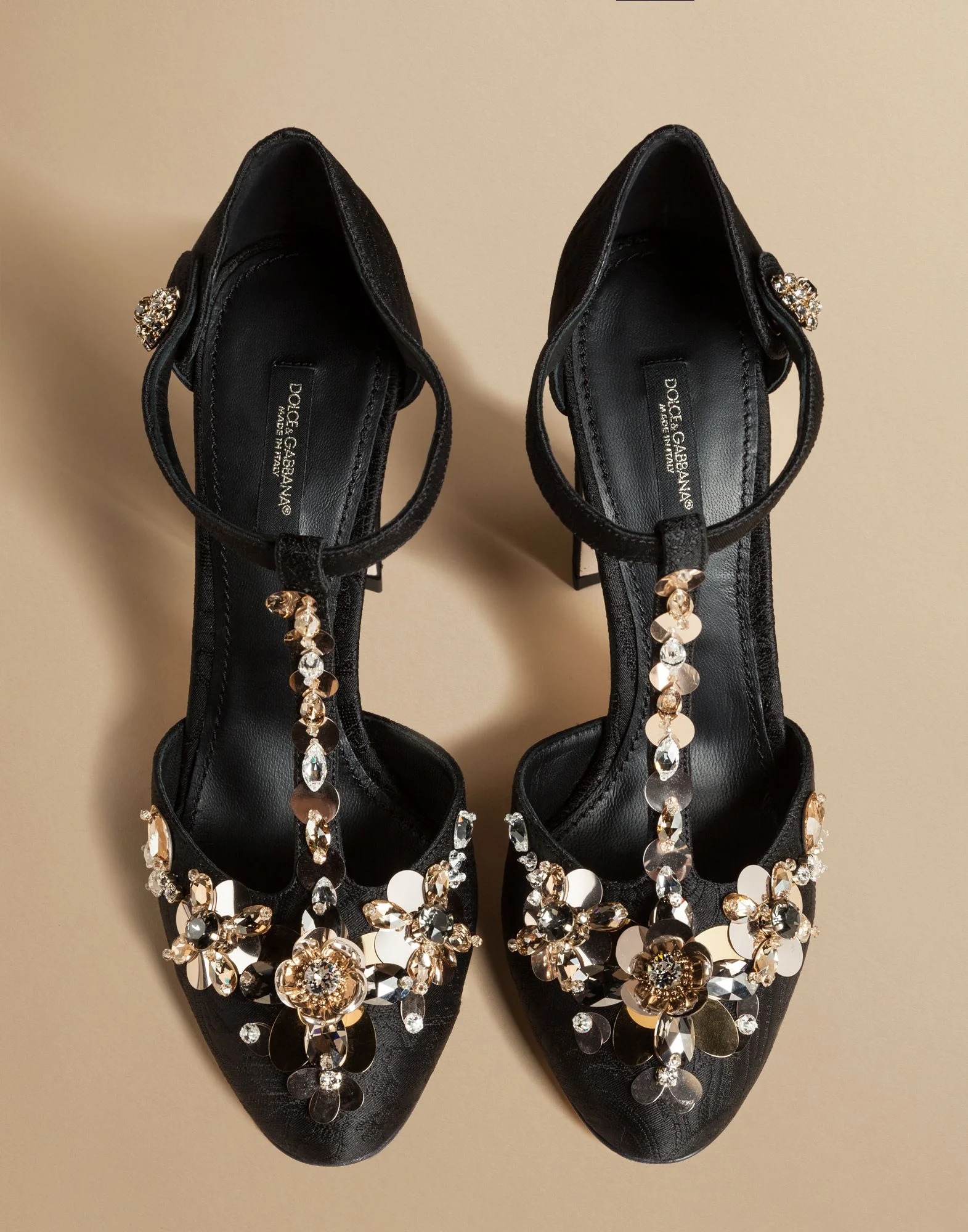 Dolce &amp; Gabbana T-Strap Brocade Pumps