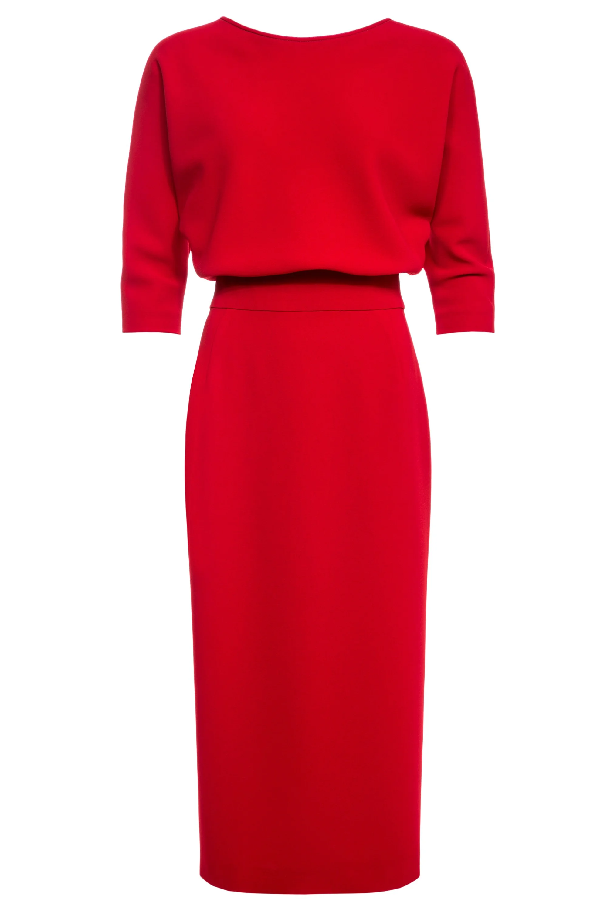chinese dress ladies Women Autumn Long Sleeve Midi Dress Elegant Ruffles Red Square Neck Ir –  Simplepromdress main image 1