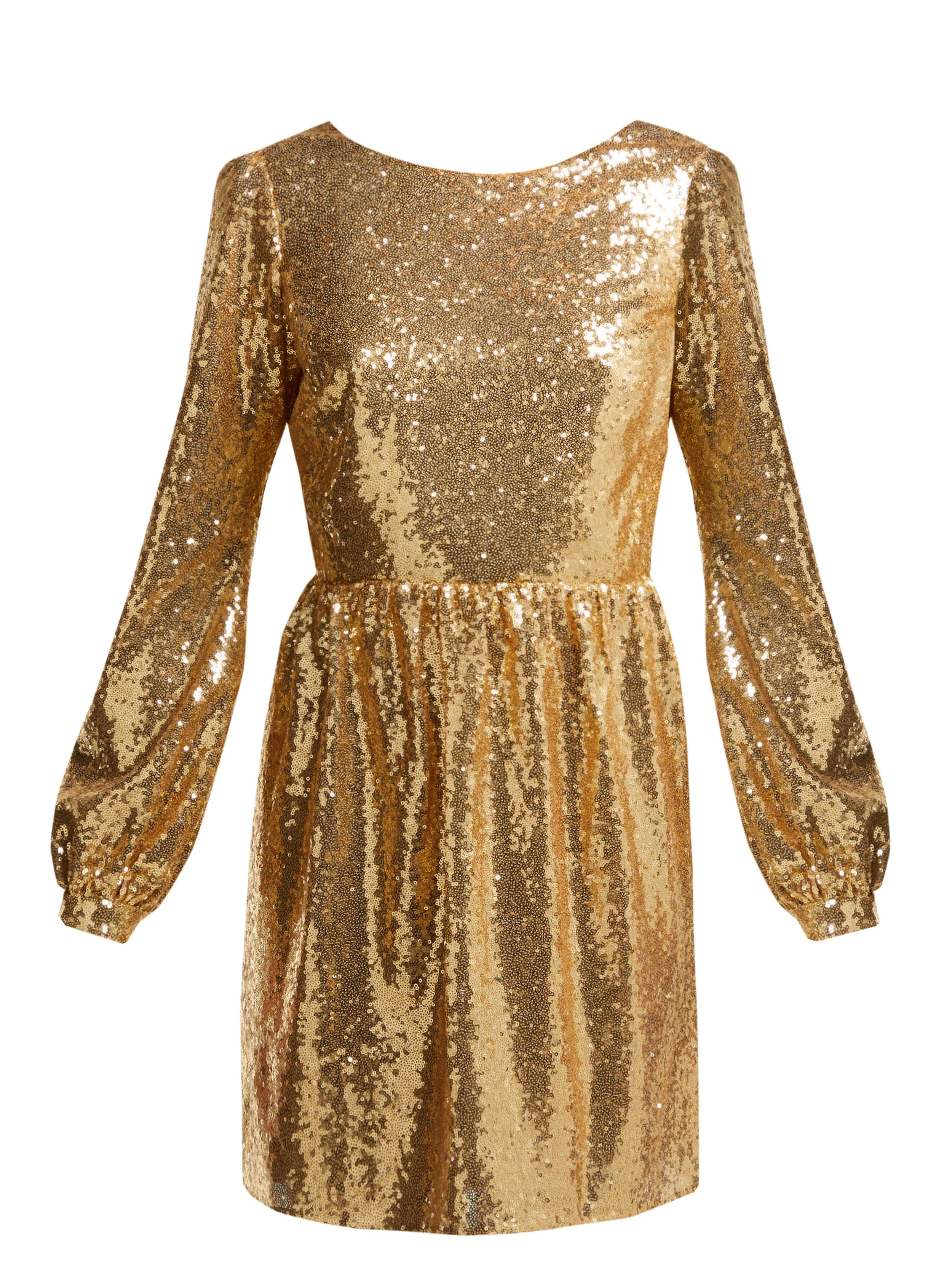 Saloni Camille Sequinned Mini Dress in Gold UFO No More Saloni Camille Sequinned Mini Dress in Gold UFO No More