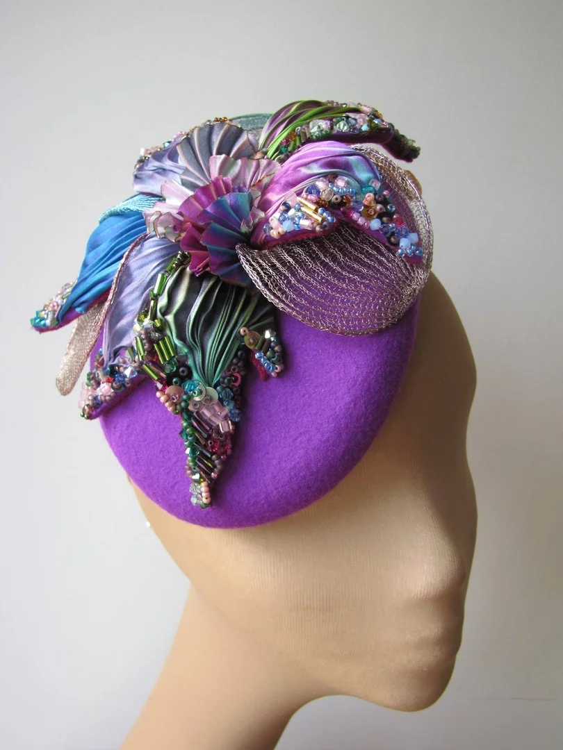 Sylvia Martinez Couture Shibori Silk Leaves Hat