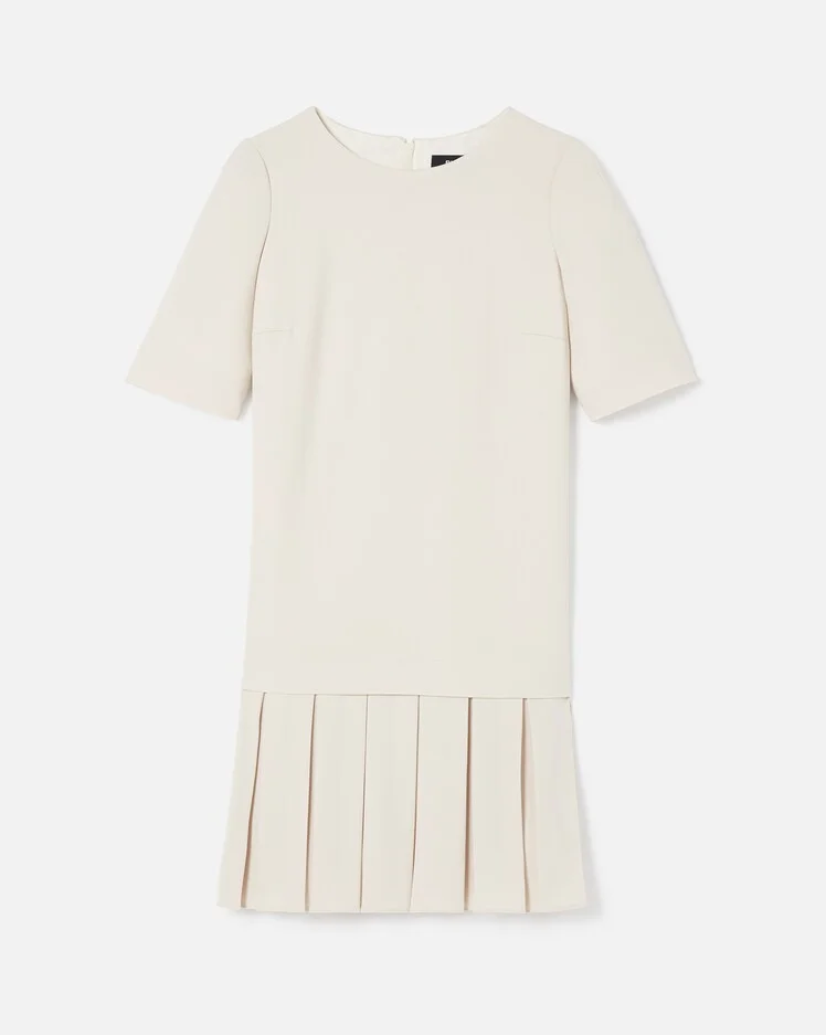 Paule Ka Pleated Hem Dress in White UFO No More Paule Ka Pleated Hem Dress in White UFO No More