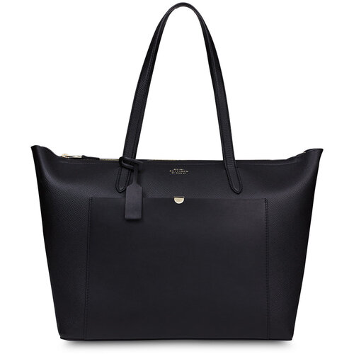 Smythson Panama East West Zip Tote in Black — UFO No More