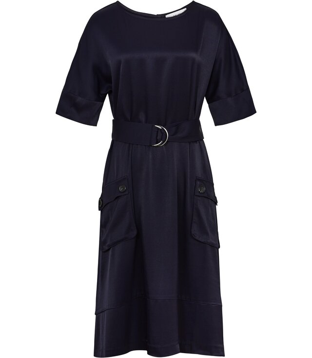Reiss Mars Belted Dress in Navy — UFO No More